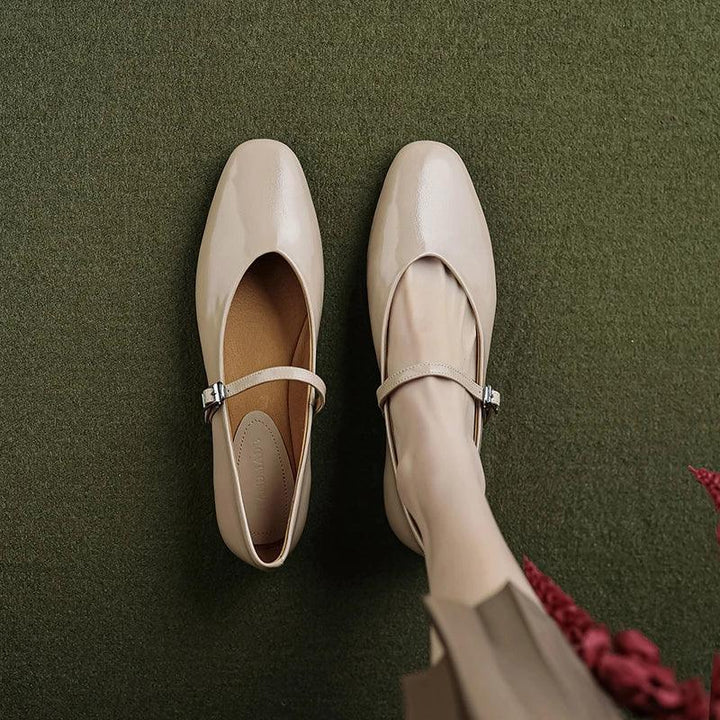 BowLift | Casual shoes: Distinctive comfortable ballerinas - Leather retro style - TSS158
