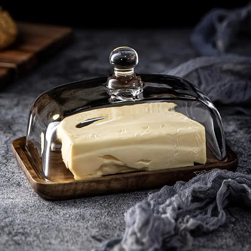 BowLift | Wood and Glass Butter Holder - ButterElegance