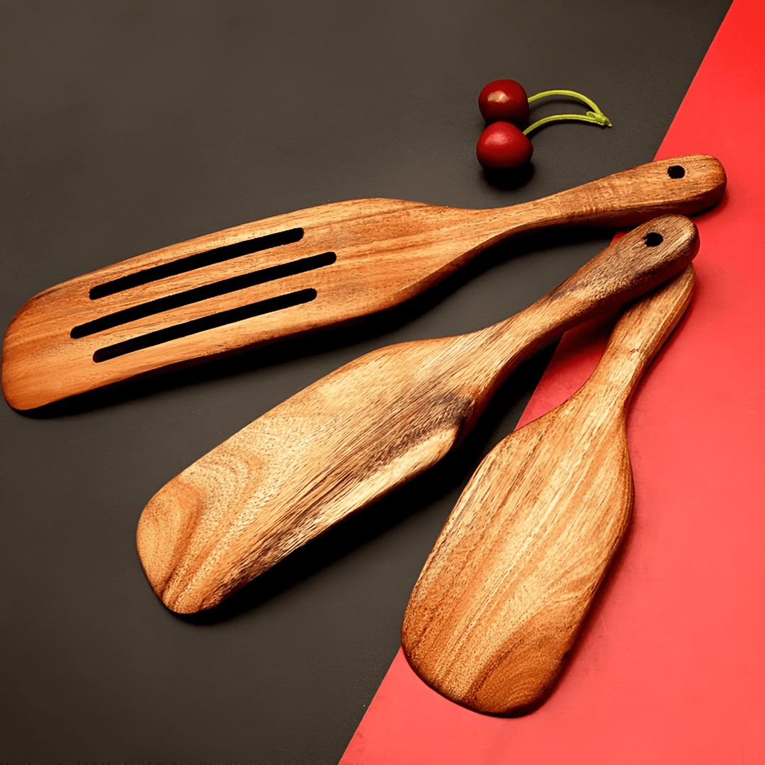 BowLift | WOODEASE Utensil Set – Sustainable Teak Tools for Non-Stick Safe, Heat-Resistant Cooking