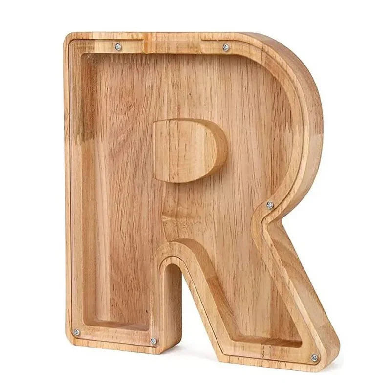 BowLift | Wooden Alphabet Letters 'Initial' Piggy Bank