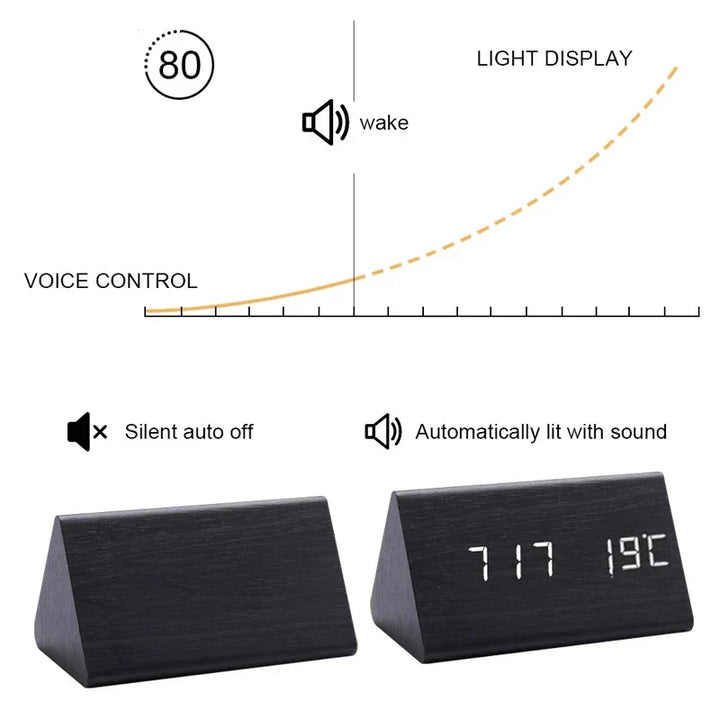 BowLift | Wooden LED Clock with Voice Control - EcoClock