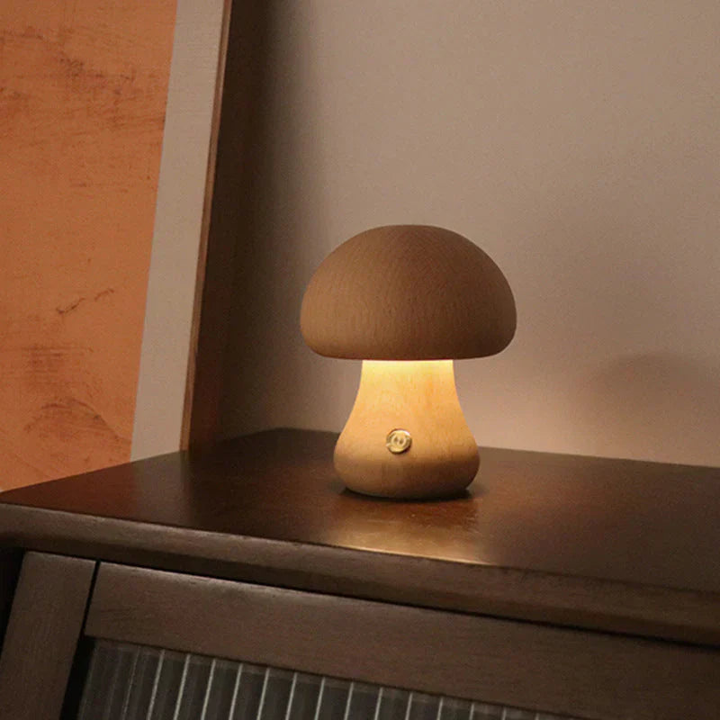 BowLift | Wooden Mushroom LED Night Light - GlowShroom