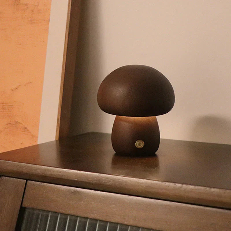BowLift | Wooden Mushroom LED Night Light - GlowShroom