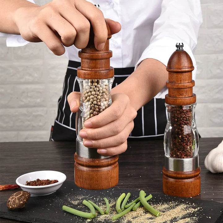 Wooden Salt and Pepper Grinder Set Wood and Acrylic Mills | Bowlift