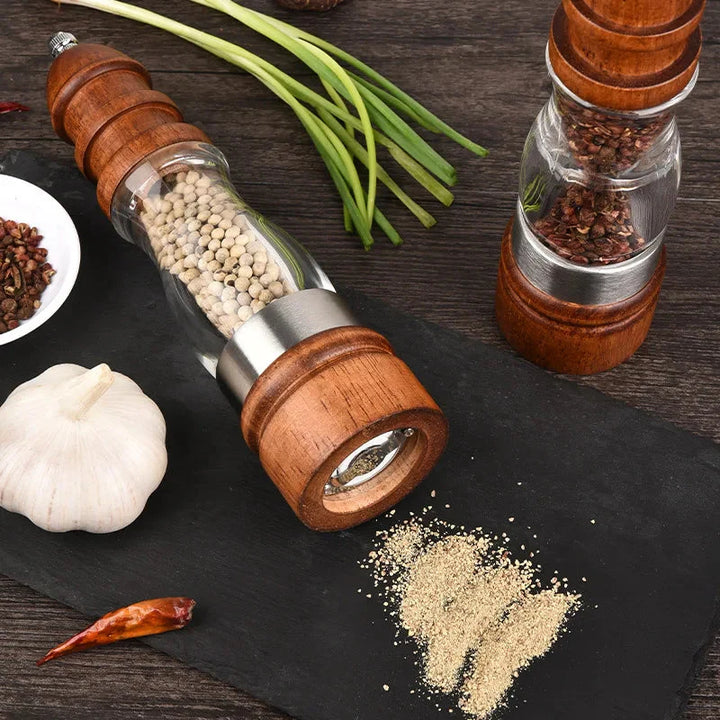 Wooden Salt and Pepper Grinder Set Wood and Acrylic Mills | Bowlift