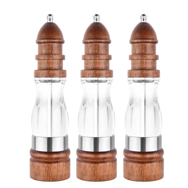 Wooden Salt and Pepper Grinder Set Wood and Acrylic Mills | Bowlift
