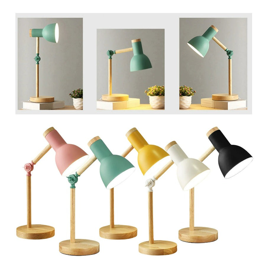 BowLift | Nordivio Scandinavian Table Lamp | Adjustable & Foldable | Wood & Metal | Height 45 cm