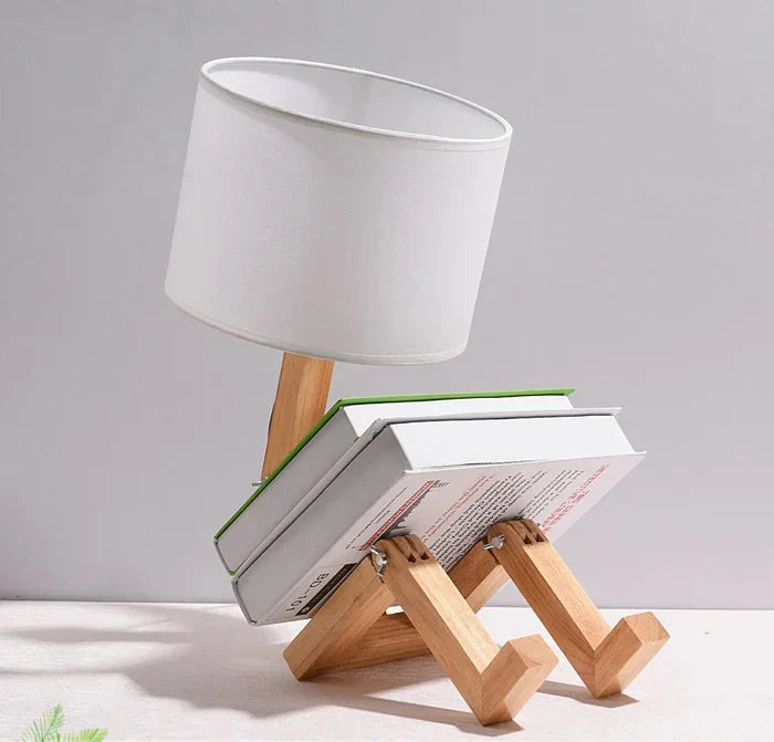 BowLift | Wooden Table Lamp with Book Holder - RutanFlex