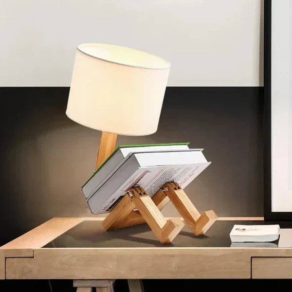 BowLift | Wooden Table Lamp with Book Holder - RutanFlex