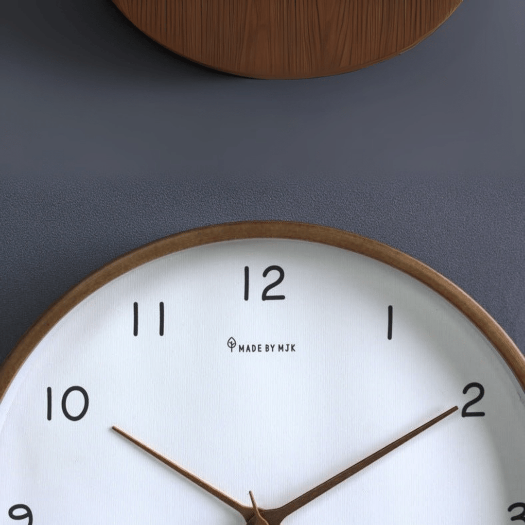 BowLift | WOODHAVEN – Solid Wood 10-Inch Silent Analogue Wall Clock