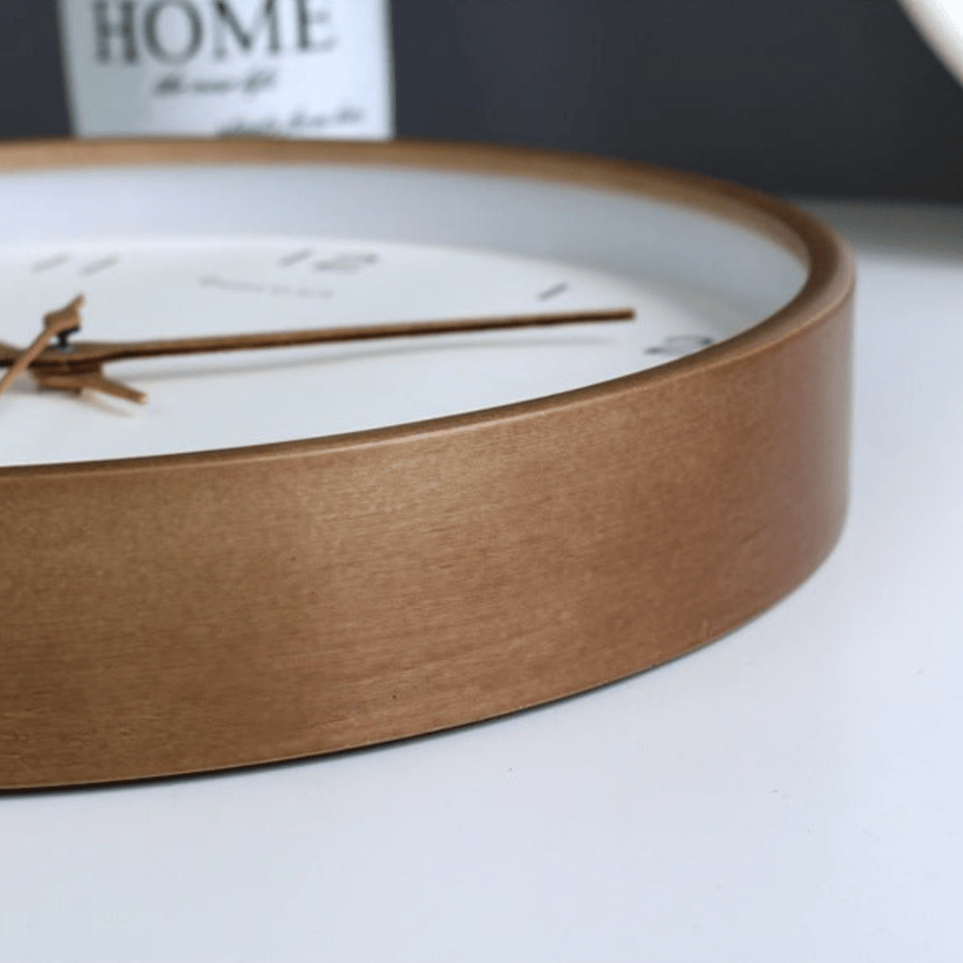 BowLift | WOODHAVEN – Solid Wood 10-Inch Silent Analogue Wall Clock