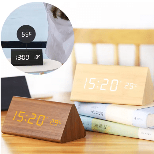 BowLift | AMBIWOOD – Voice-Controlled LED Clock with Minimalist Wooden Design