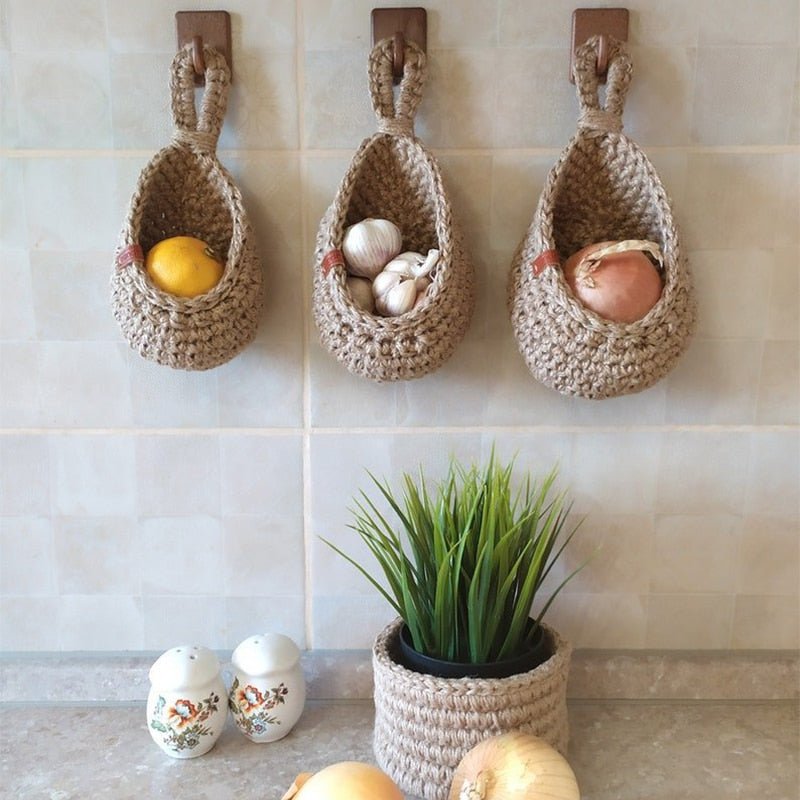 Woven Hanging Storage Baskets Bowlift