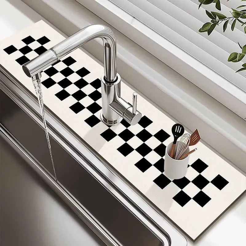 Wraparound Sink Splash Guard Drip Catcher Pad Water Absorbent Mat | Bowlift