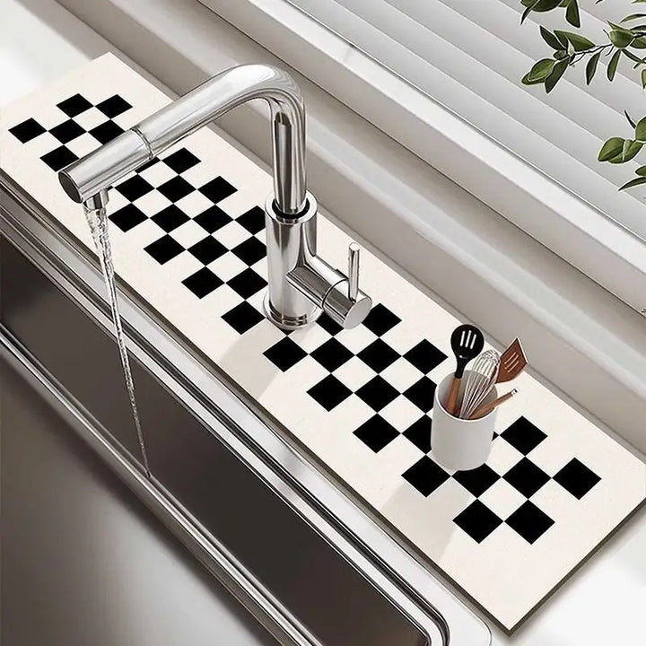 Wraparound Sink Splash Guard Drip Catcher Pad Water Absorbent Mat | Bowlift