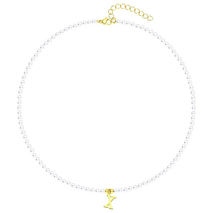BowLift | Elegant Gold Accented Pearl Letter Initial Necklace