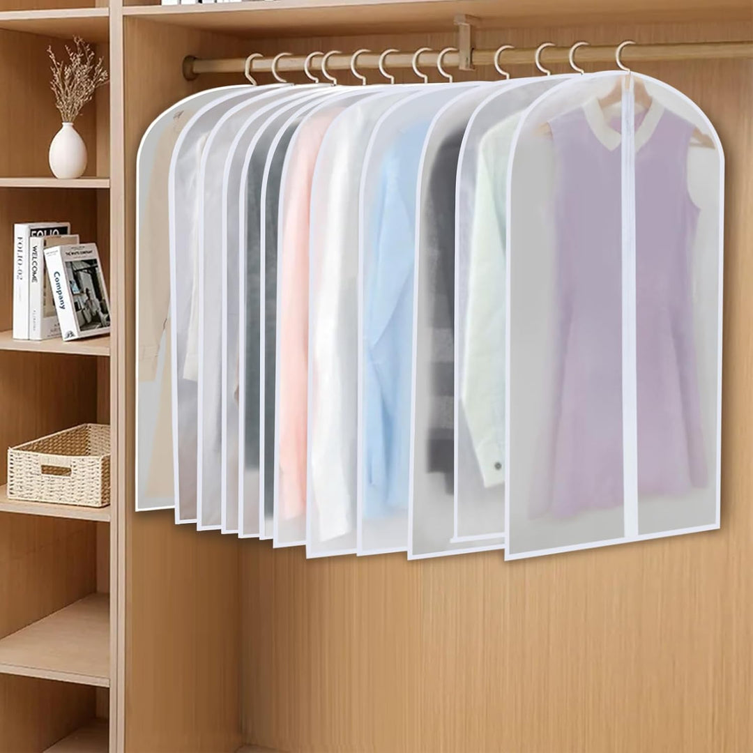 PEVA Garment Cover Set – 24-Pack Hanging Garment Covers in 3 Sizes | Bowlift