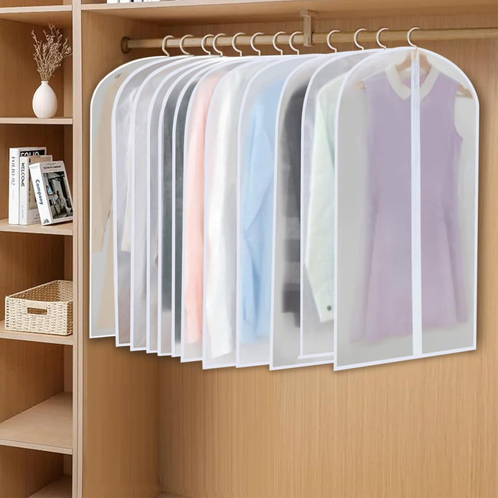 PEVA Garment Cover Set – 24-Pack Hanging Garment Covers in 3 Sizes | Bowlift
