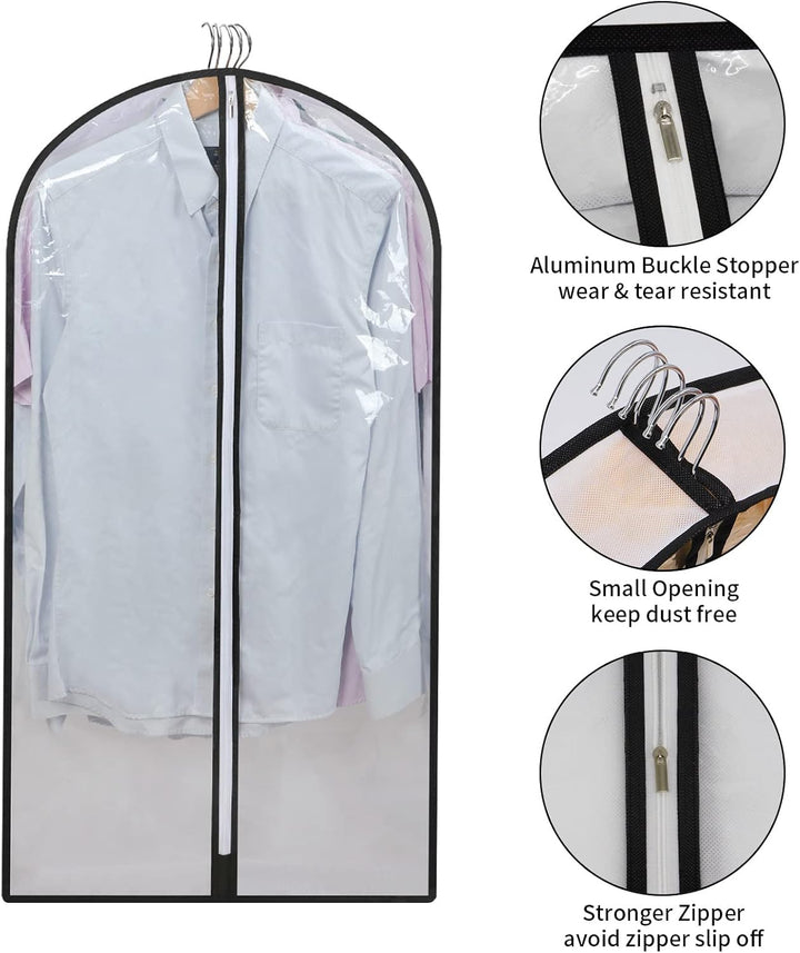 PEVA Garment Cover Set – 24-Pack Hanging Garment Covers in 3 Sizes | Bowlift