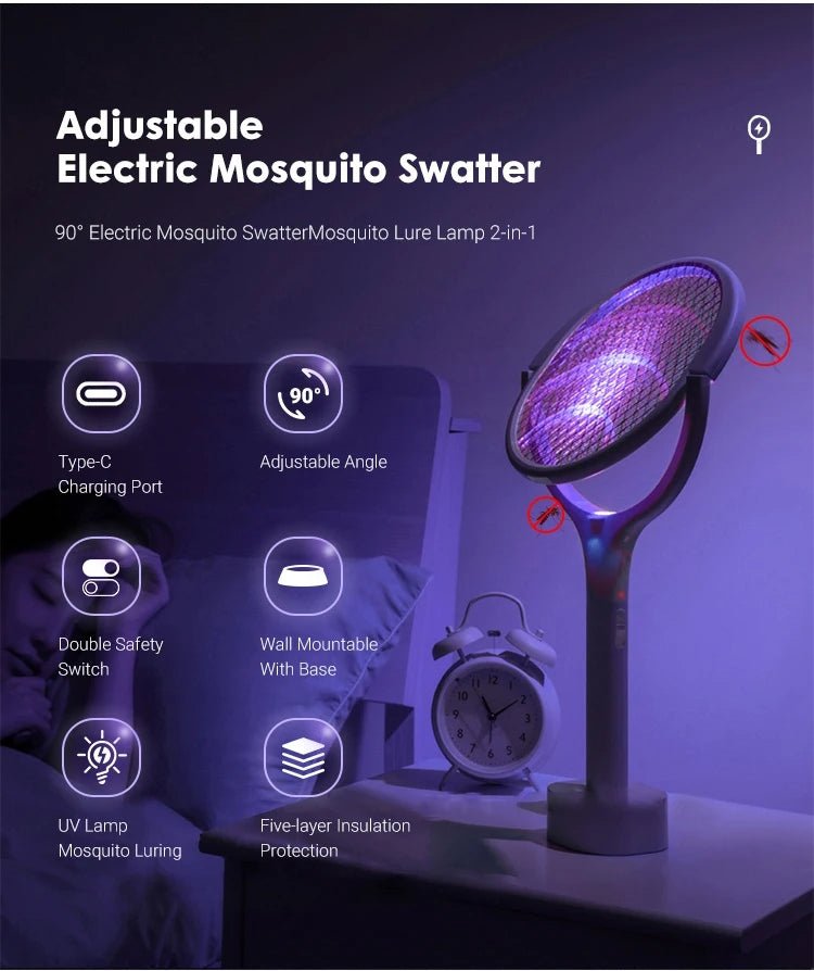 BowLift | ZapGuard Mosquito Zapper – 5-in-1 Insect Protection with LED Lamp and USB Fast Charging