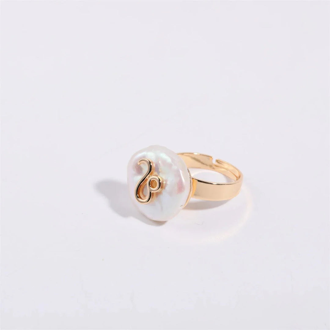 BowLift | Zodiac Sign Large Pearl Statement Ring