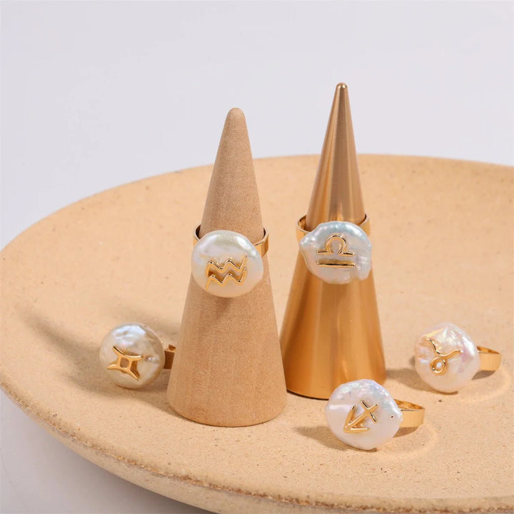 BowLift | Zodiac Sign Large Pearl Statement Ring