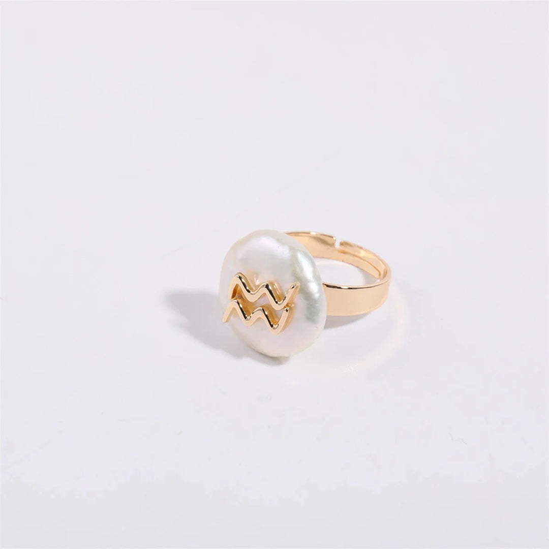 BowLift | Zodiac Sign Large Pearl Statement Ring
