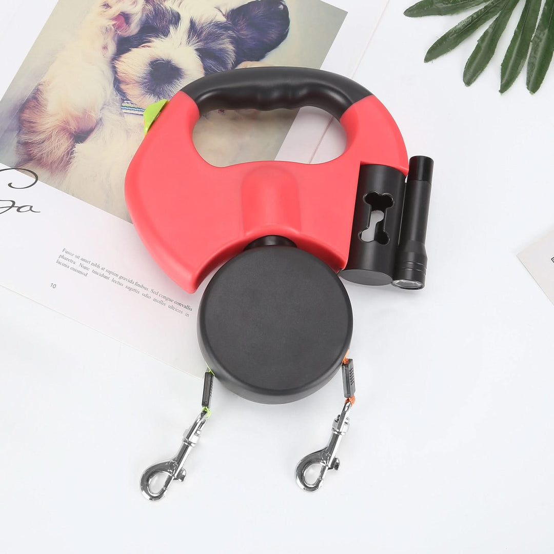 BowLift | Rolling lead for two dogs with integrated torch